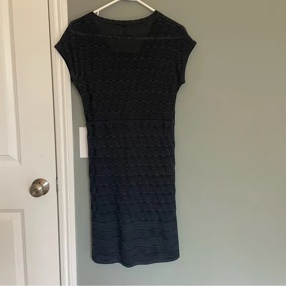 Missoni Navy Knit Short Sleeve Drawstring Dress