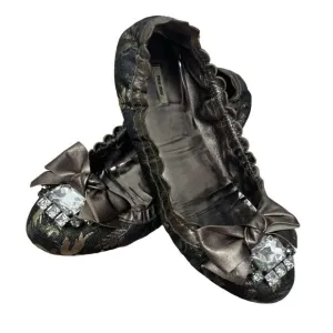 Miu Miu Jeweled Toe Ballet Flat Shoes Size EU 38