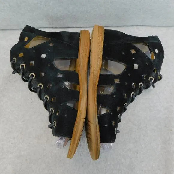 Miz Mooz Sandals Florence Gladiator Black Leather Lace Up Womens Size 5.5