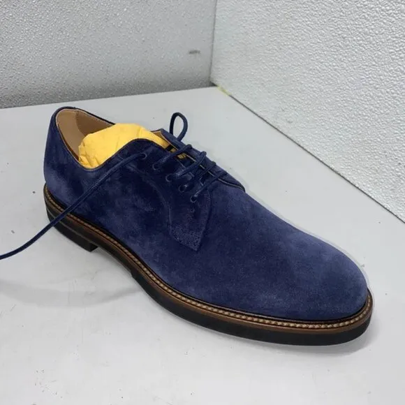 MNEW TOD’s Derby Lace-Up Casual Shoes – Size 7 – Blue Suede – New Without Box