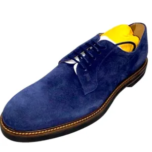 MNEW TOD’s Derby Lace-Up Casual Shoes – Size 7 – Blue Suede – New Without Box