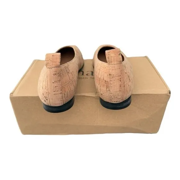 Nae Melita Cork Vegan Ballerina Brown Square Toe Shoes Women’s Size 6