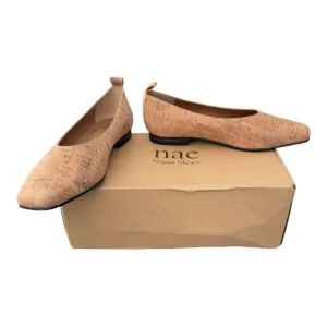 Nae Melita Cork Vegan Ballerina Brown Square Toe Shoes Women’s Size 6