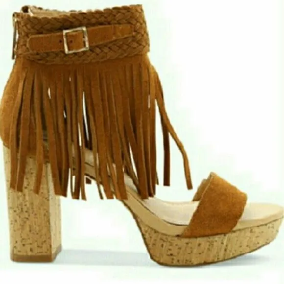 Nanette Lepore fringed suede sandal Size 11 BIN 13