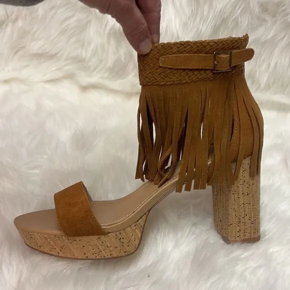 Nanette Lepore fringed suede sandal Size 11 BIN 13