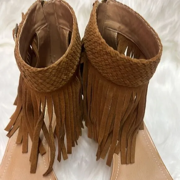 Nanette Lepore fringed suede sandal Size 11 BIN 13