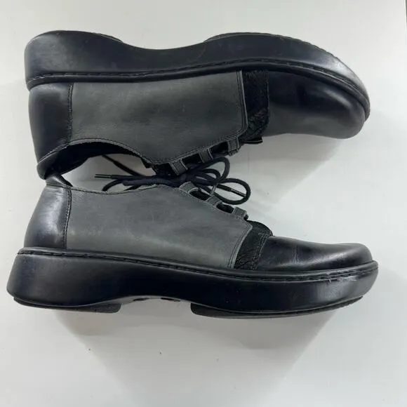 NAOT Riviera Two Tone Gray Black Leather Comfort Shoes Oxford Size 40 9/9.5