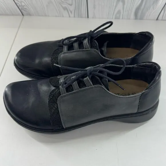 NAOT Riviera Two Tone Gray Black Leather Comfort Shoes Oxford Size 40 9/9.5