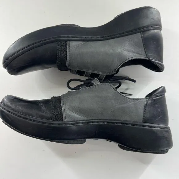 NAOT Riviera Two Tone Gray Black Leather Comfort Shoes Oxford Size 40 9/9.5