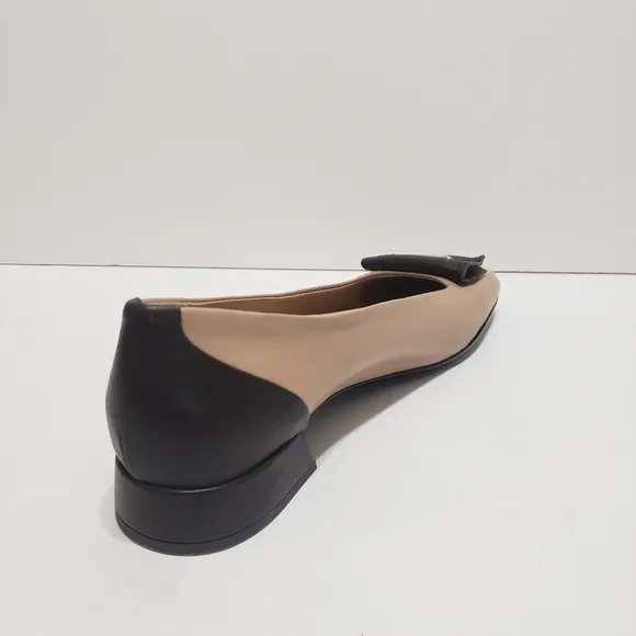 Napoleoni Lavorazione Tan Brown Leathed Ballet Flat shoes 8