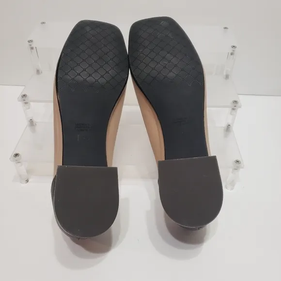 Napoleoni Lavorazione Tan Brown Leathed Ballet Flat shoes 8