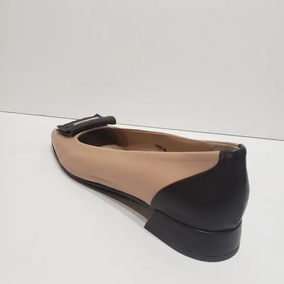 Napoleoni Lavorazione Tan Brown Leathed Ballet Flat shoes 8