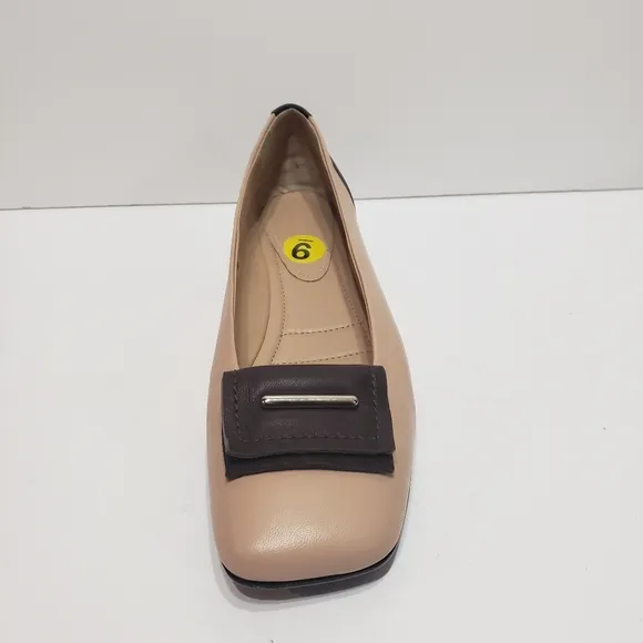 Napoleoni Lavorazione Tan Brown Leathed Ballet Flat shoes 8