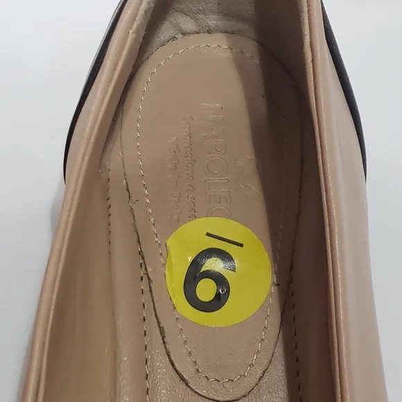Napoleoni Lavorazione Tan Brown Leathed Ballet Flat shoes 8
