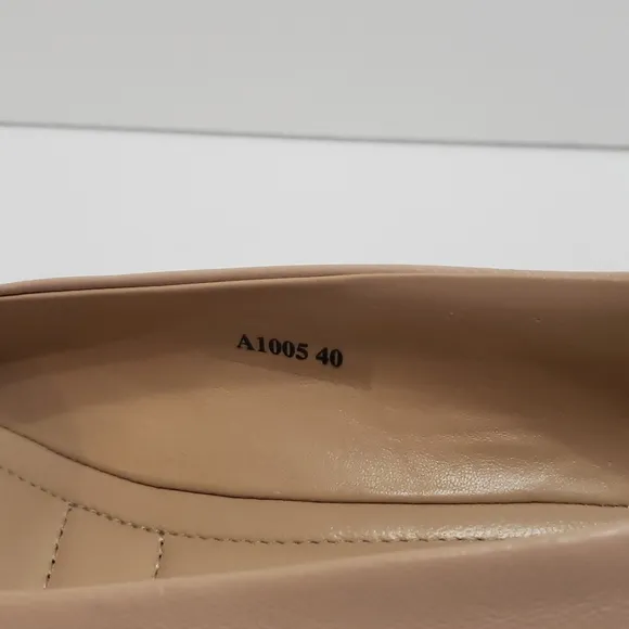 Napoleoni Lavorazione Tan Brown Leathed Ballet Flat shoes 8