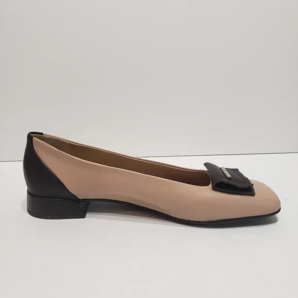 Napoleoni Lavorazione Tan Brown Leathed Ballet Flat shoes 8