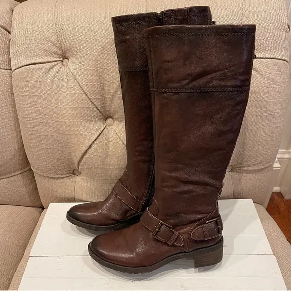 Naturalizer Boots N5 Comfort Macnair Wide Shaft Knee High Leather Boot Size 7.5