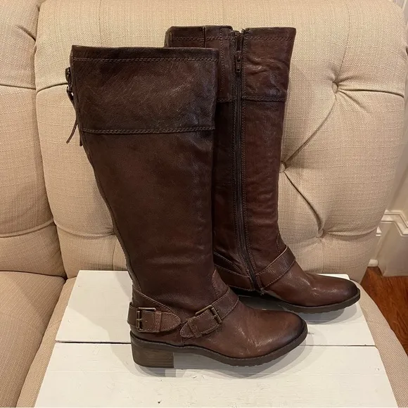 Naturalizer Boots N5 Comfort Macnair Wide Shaft Knee High Leather Boot Size 7.5