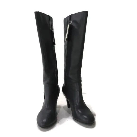 Naturalizer dark gray leather knee high boots