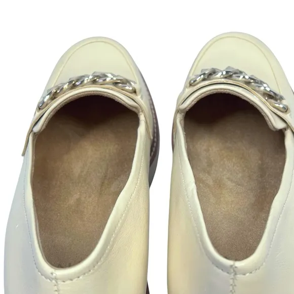 NATURALIZER Desi Vanilla Beige Leather Platform Loafers Shoes Women's Size 12 M