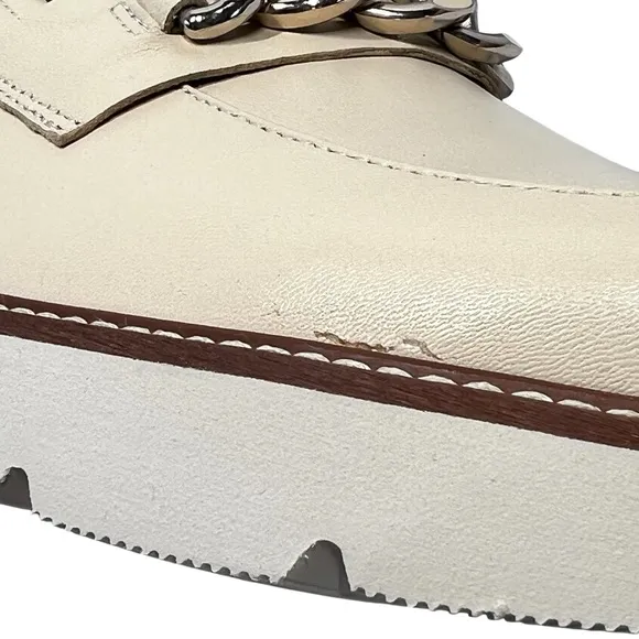 NATURALIZER Desi Vanilla Beige Leather Platform Loafers Shoes Women's Size 12 M