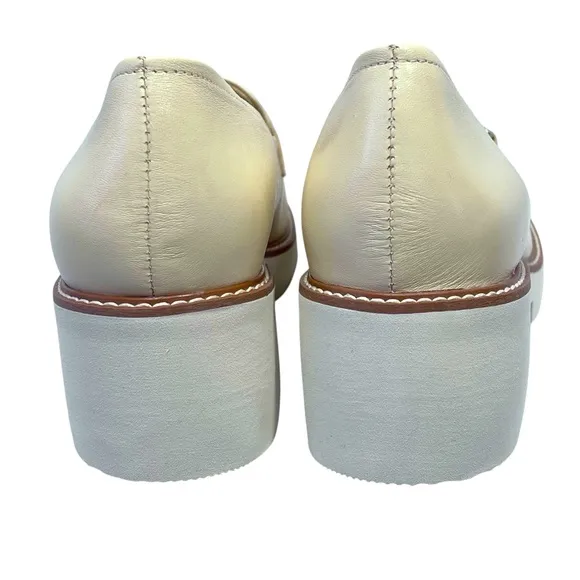 NATURALIZER Desi Vanilla Beige Leather Platform Loafers Shoes Women's Size 12 M
