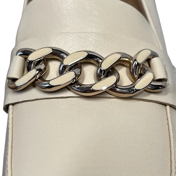 NATURALIZER Desi Vanilla Beige Leather Platform Loafers Shoes Women's Size 12 M