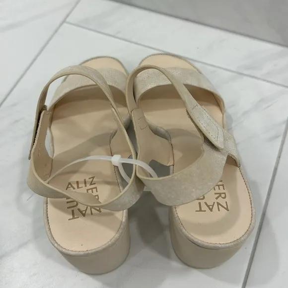 Naturalizer Pale Ivory Genn-Rise 2 Ankle Strap Sandals - Size 7.5