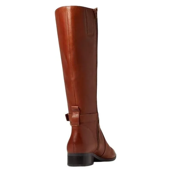Naturalizer Womens Rena Knee High Boots US 6.5 Wide EU 36.5 Brown Leather NIB