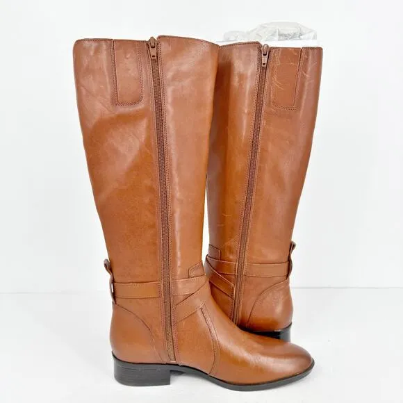 Naturalizer Womens Rena Knee High Boots US 6.5 Wide EU 36.5 Brown Leather NIB