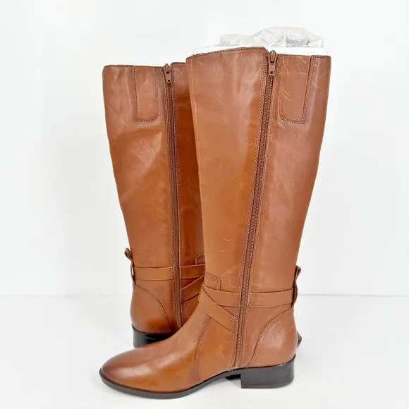 Naturalizer Womens Rena Knee High Boots US 6.5 Wide EU 36.5 Brown Leather NIB