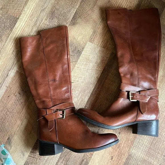 Naturalizer brown leather knee high boots