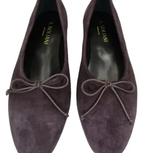 NEW A. SOLIANI Italy Womens Como Wine Suede Flats Dress Shoes Slip On Size 8