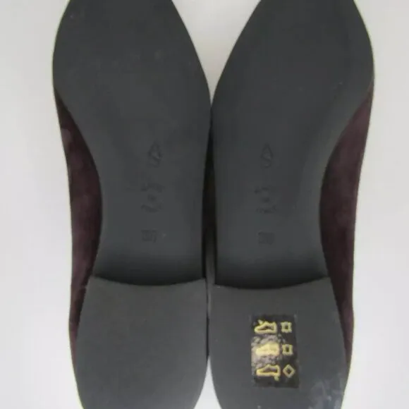 NEW A. SOLIANI Italy Womens Como Wine Suede Flats Dress Shoes Slip On Size 8