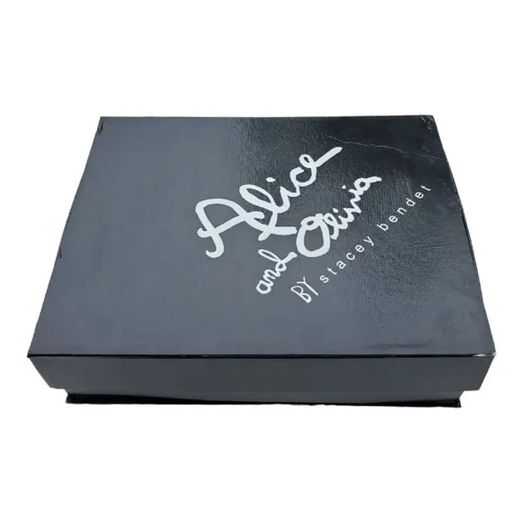 NEW ALICE   OLIVIA Black Leather Holden Platform Bootie Shearling Women's Sz 10