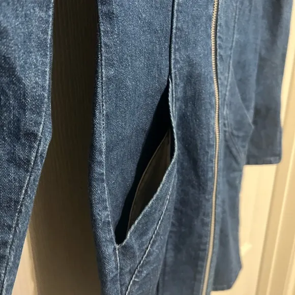 NEW &amp; OTHER STORIES STRUCTURED ORGANIC COTTON DENIM ZIP MINI DRESS