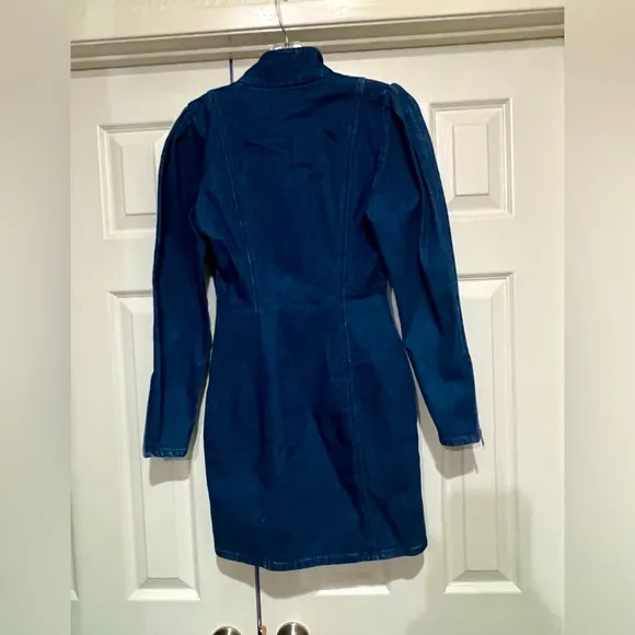 NEW &amp; OTHER STORIES STRUCTURED ORGANIC COTTON DENIM ZIP MINI DRESS