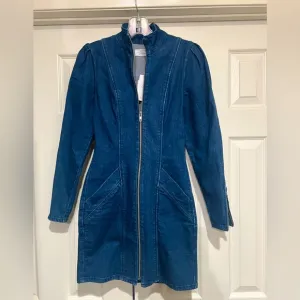 NEW &amp; OTHER STORIES STRUCTURED ORGANIC COTTON DENIM ZIP MINI DRESS