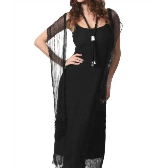 NEW ANGEL sheer mystery maxi dress in black