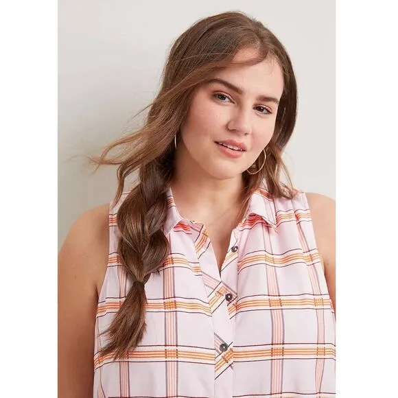 New Anthropologie Maeve Flounced Tunic Mini Dress $148 PLUS 1X Pink Shirtdress