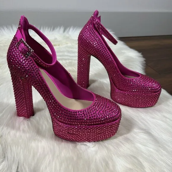 NEW Antonio Melani Capsule Dr. Bridget Hotfix Size‎ 8M Rhinestone Platform Heels