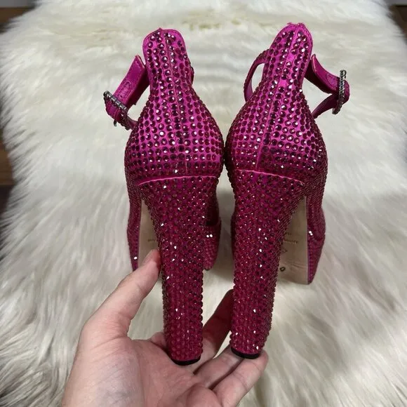 NEW Antonio Melani Capsule Dr. Bridget Hotfix Size‎ 8M Rhinestone Platform Heels