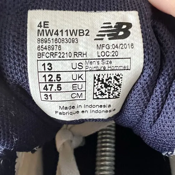 New Balance 411 MW411WB2 Athletic Casual Shoes Sneakers Size 13 4E White
