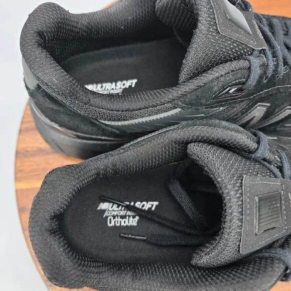 New Balance 990v5 Shoes Men's 11 D Triple Black Suede Leather Athletic Sneakers