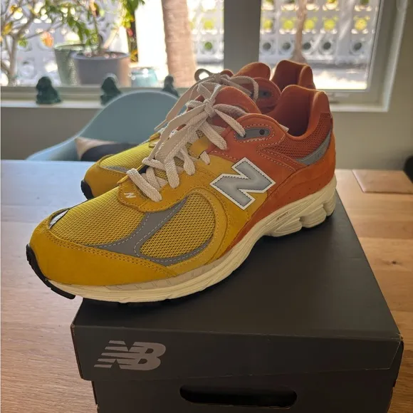 New Balance Athletic Shoes Yellow and Orange Vibrant Design