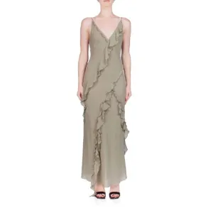 NEW BEC   BRIDGE gabriel frill maxi dress in sage