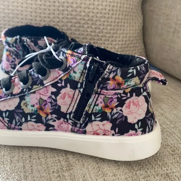 NEW Blowfish rose printed side zipper lace up sneaker shoes kids girls size 1