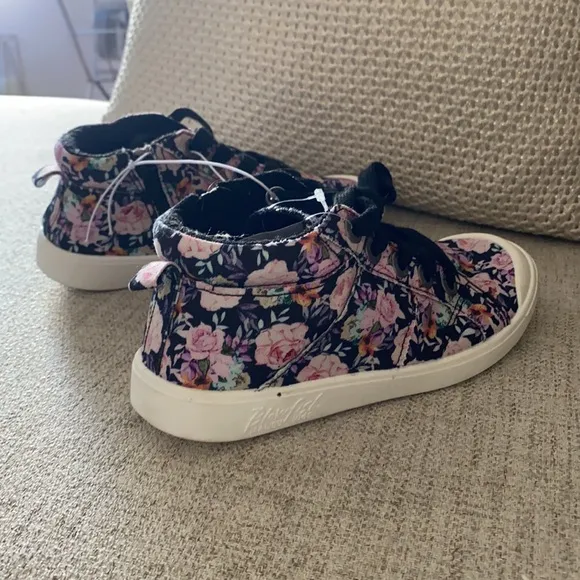 NEW Blowfish rose printed side zipper lace up sneaker shoes kids girls size 1