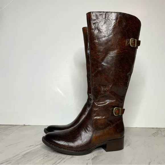 New! Born Gibb Knee High Brown Leather Boot 7M