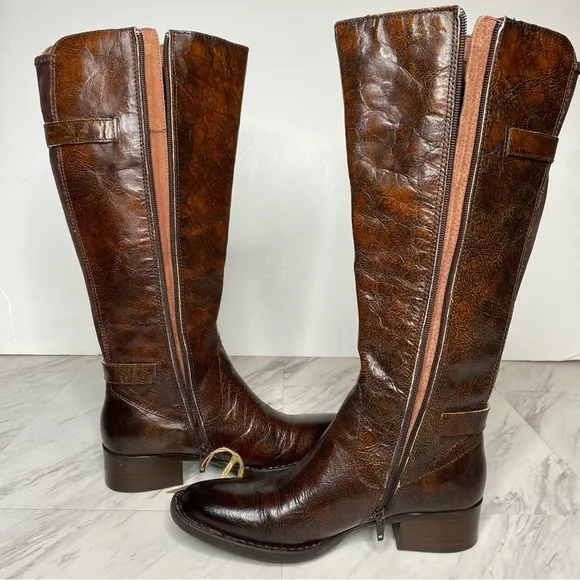 New! Born Gibb Knee High Brown Leather Boot 7M